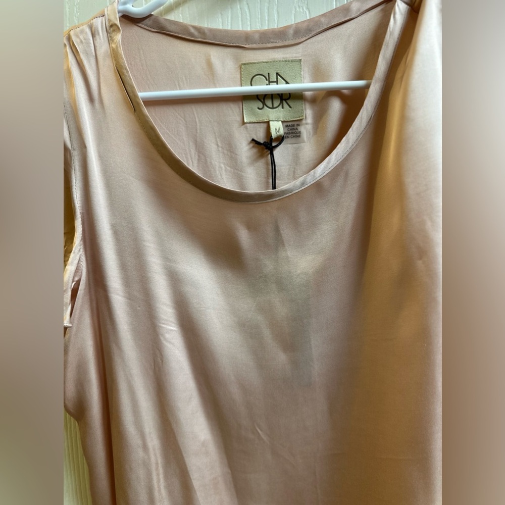 NWT Chaser Silky Fluttered Sleeve HiLo Shirttail Dress - Picture 5 of 6